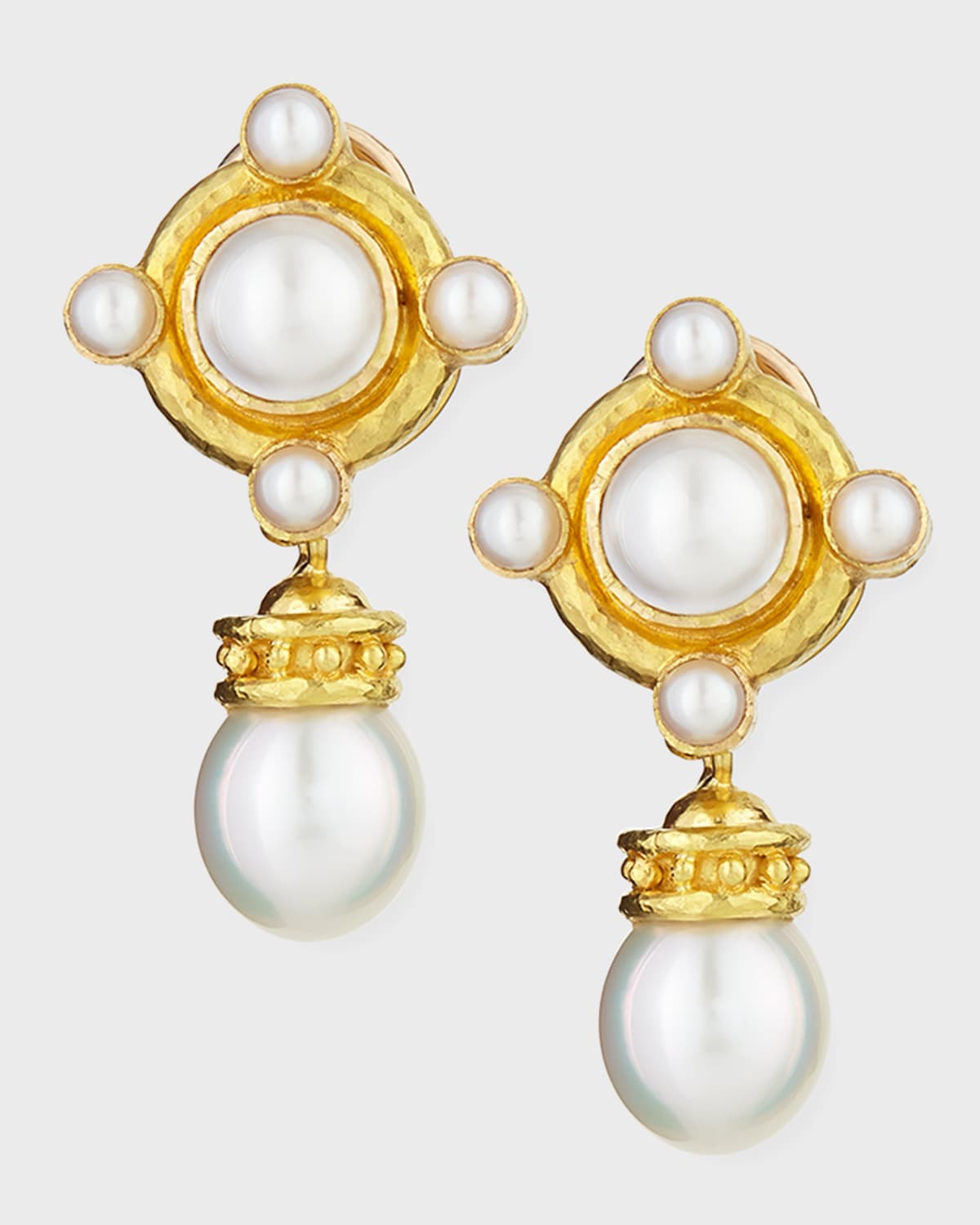 19K Pearl Drop Convertible Earrings