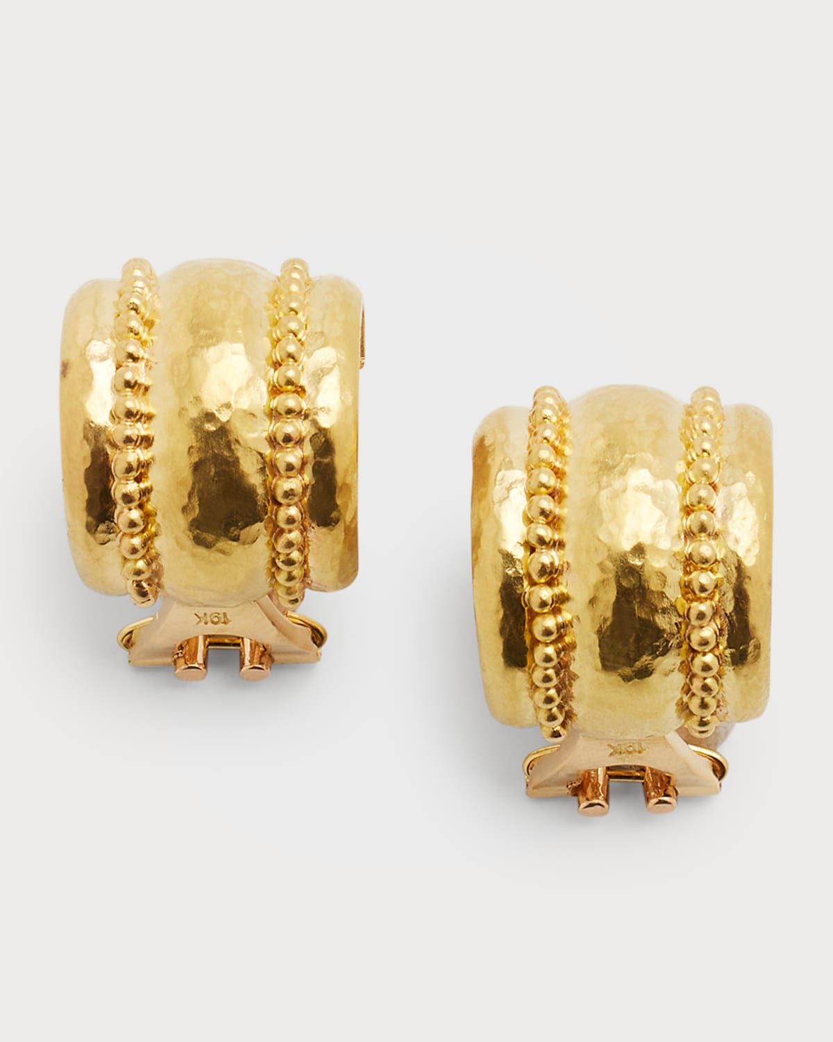 19K Gold Amalfi Granulated Huggie Earrings