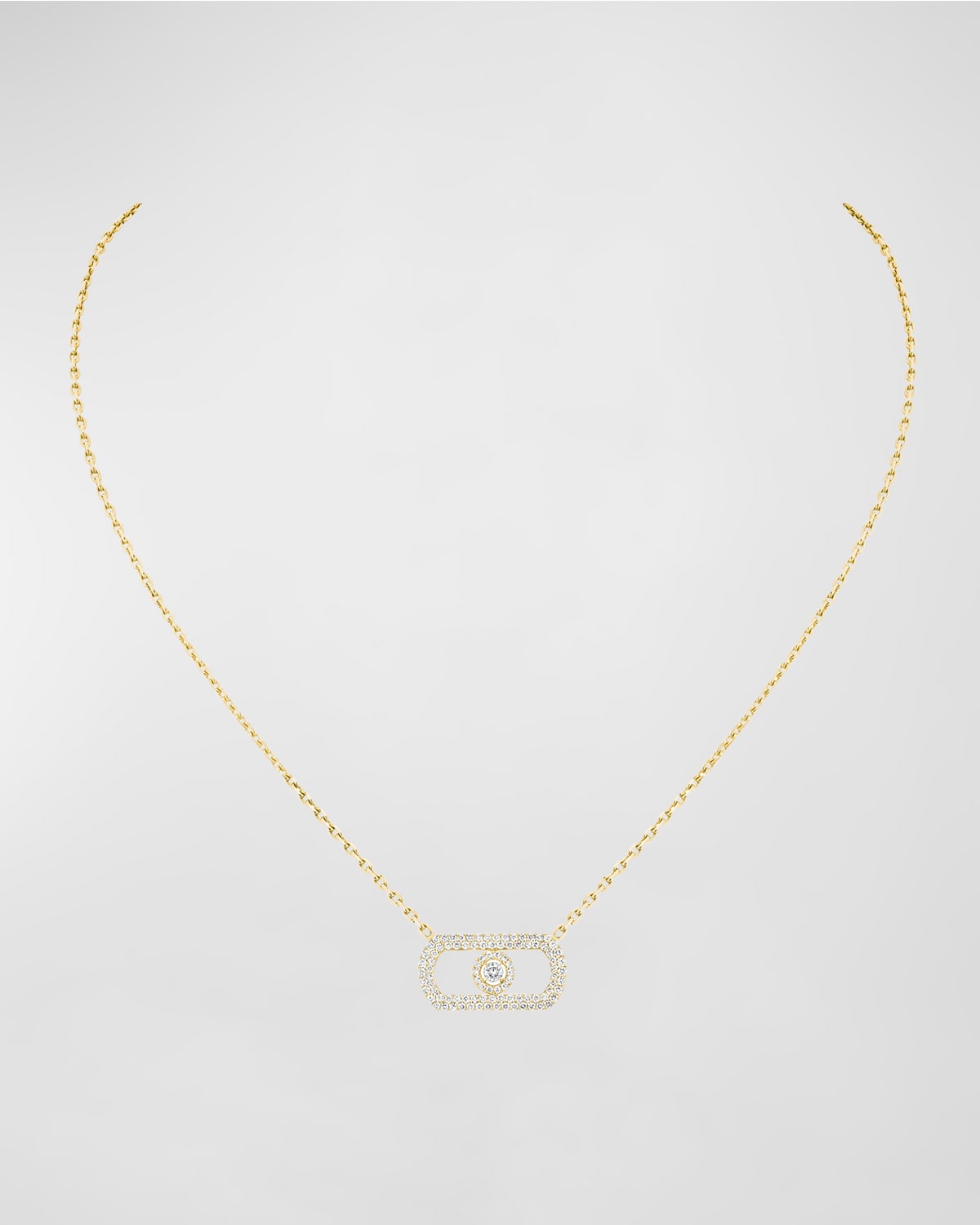 Shop Messika So Move 18k Yellow Gold Diamond Pave Pendant Necklace In 05 Yellow Gold