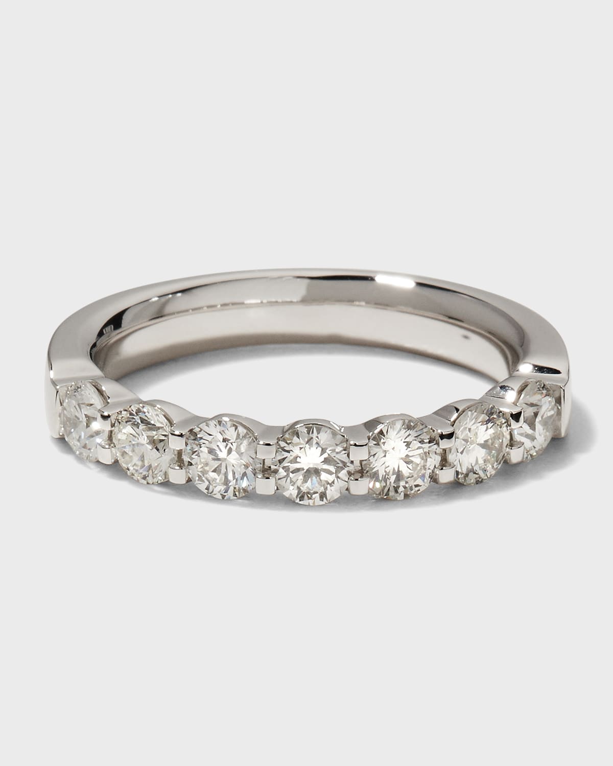 Platinum 7 Round Diamond Ring, Size 6.5