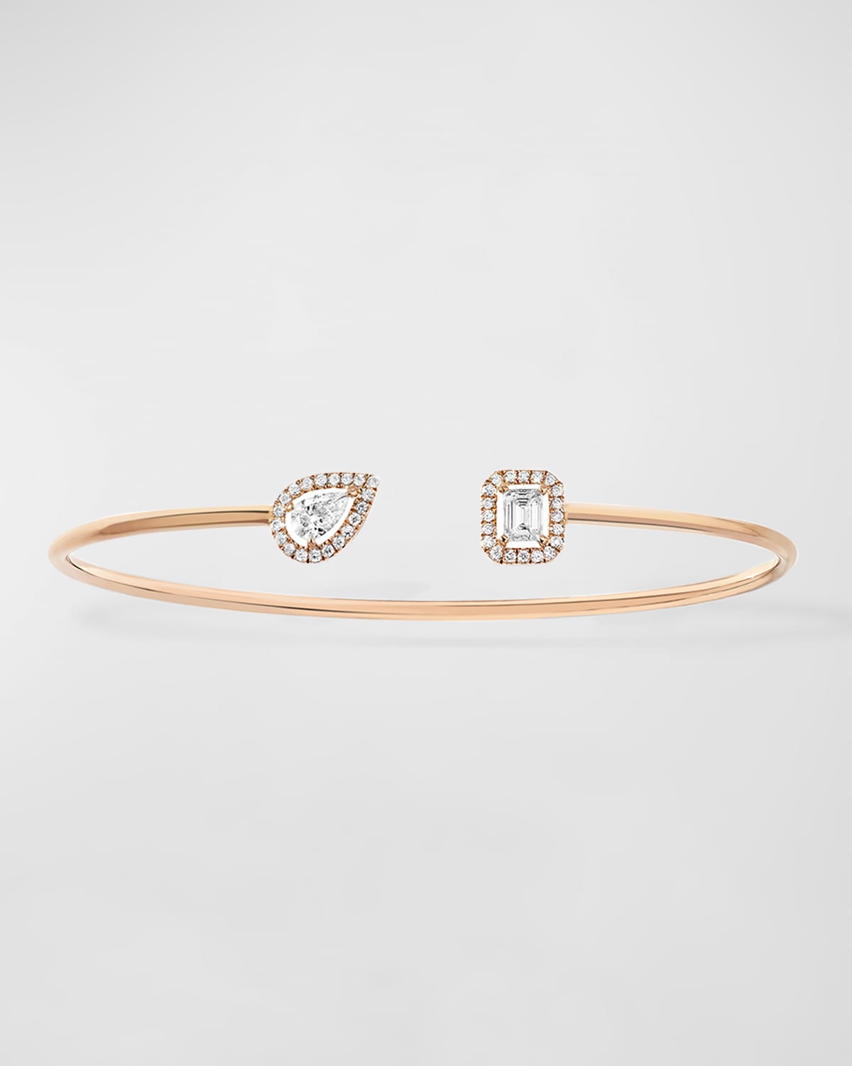 Messika My Twin Toi & Moi 18k Rose Gold Thin Diamond Bangle In 15 Rose Gold