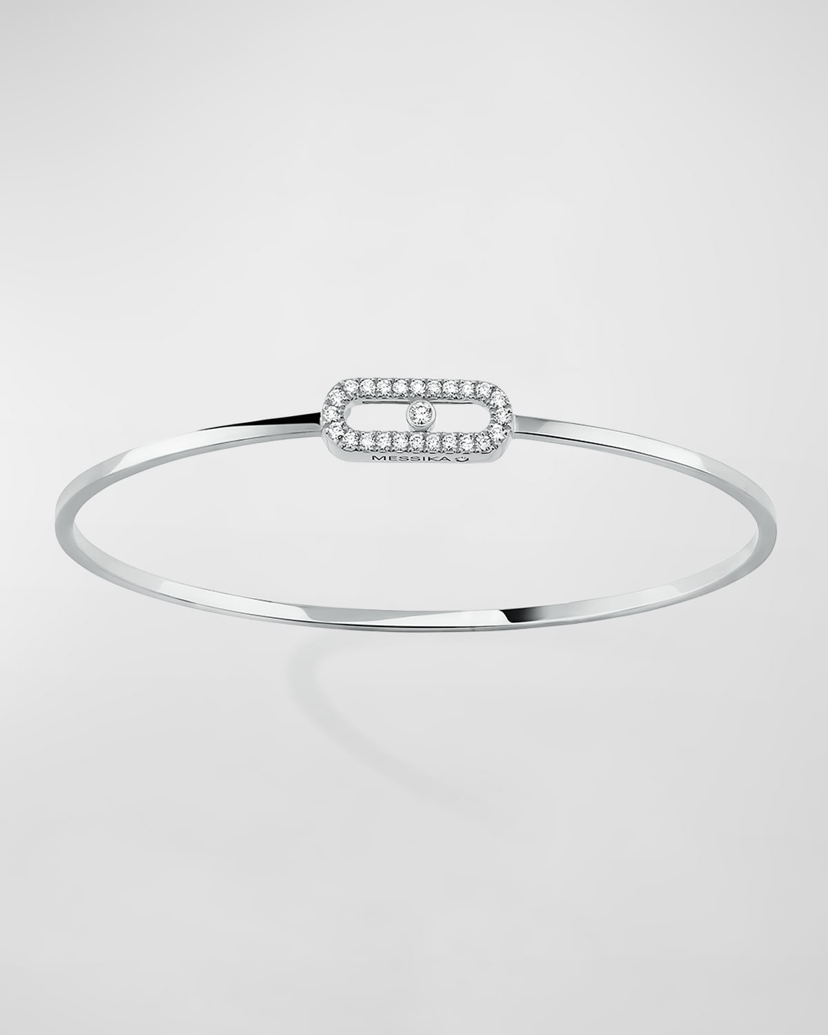 Messika Move Uno 18k White Gold Flex Diamond Bracelet In 10 White Gold