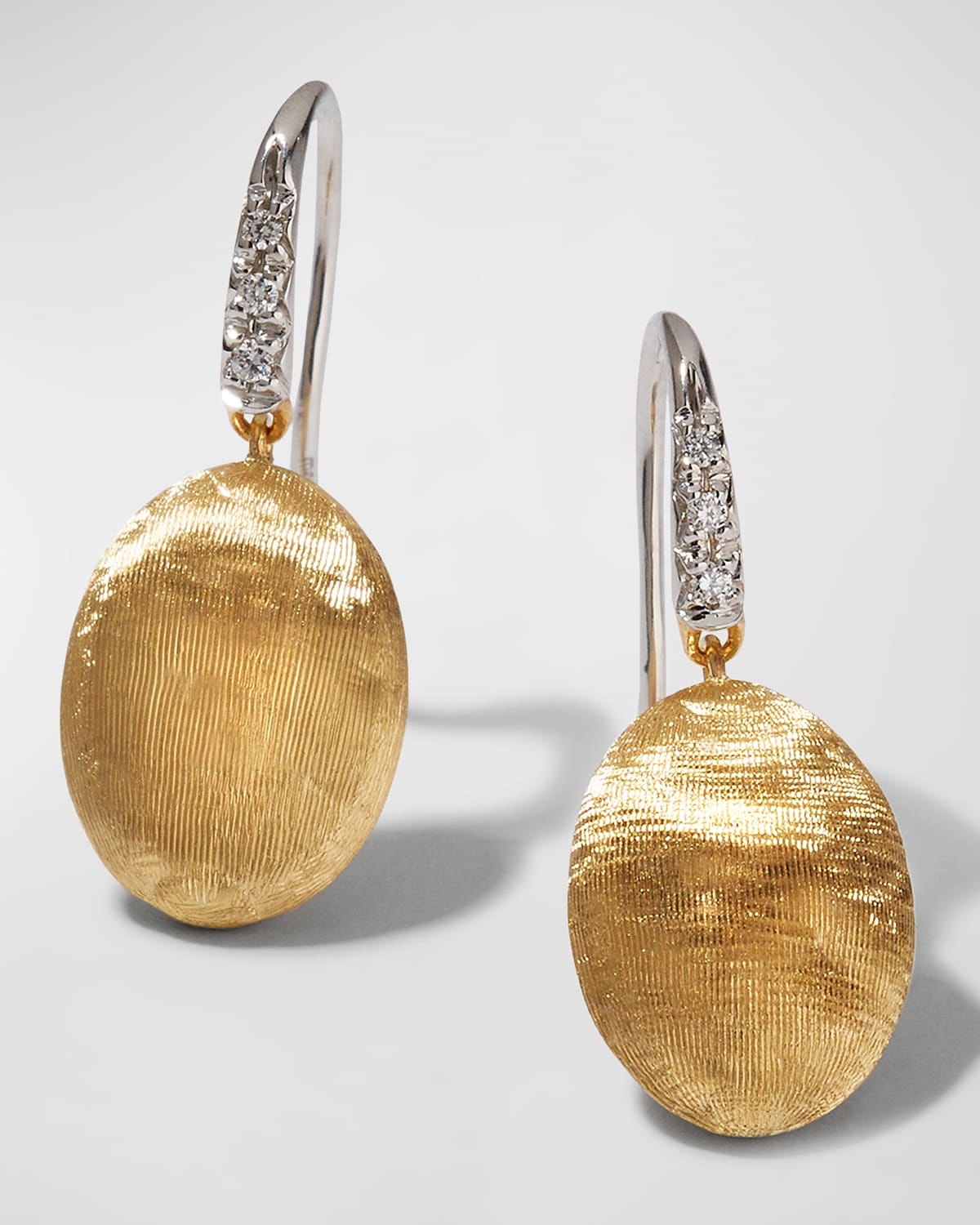 Siviglia 18K Gold Hook Earrings with Diamonds