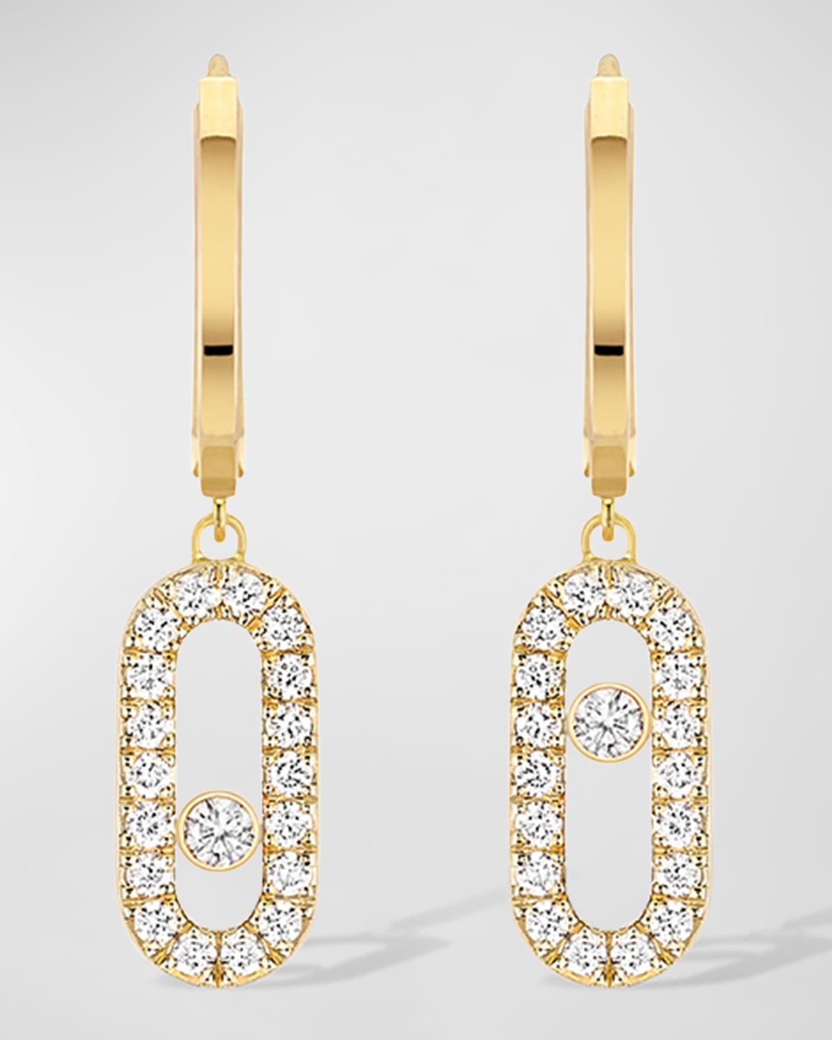 Messika Move Uno 18k Yellow Gold Diamond Hoop Earrings In 05 Yellow Gold