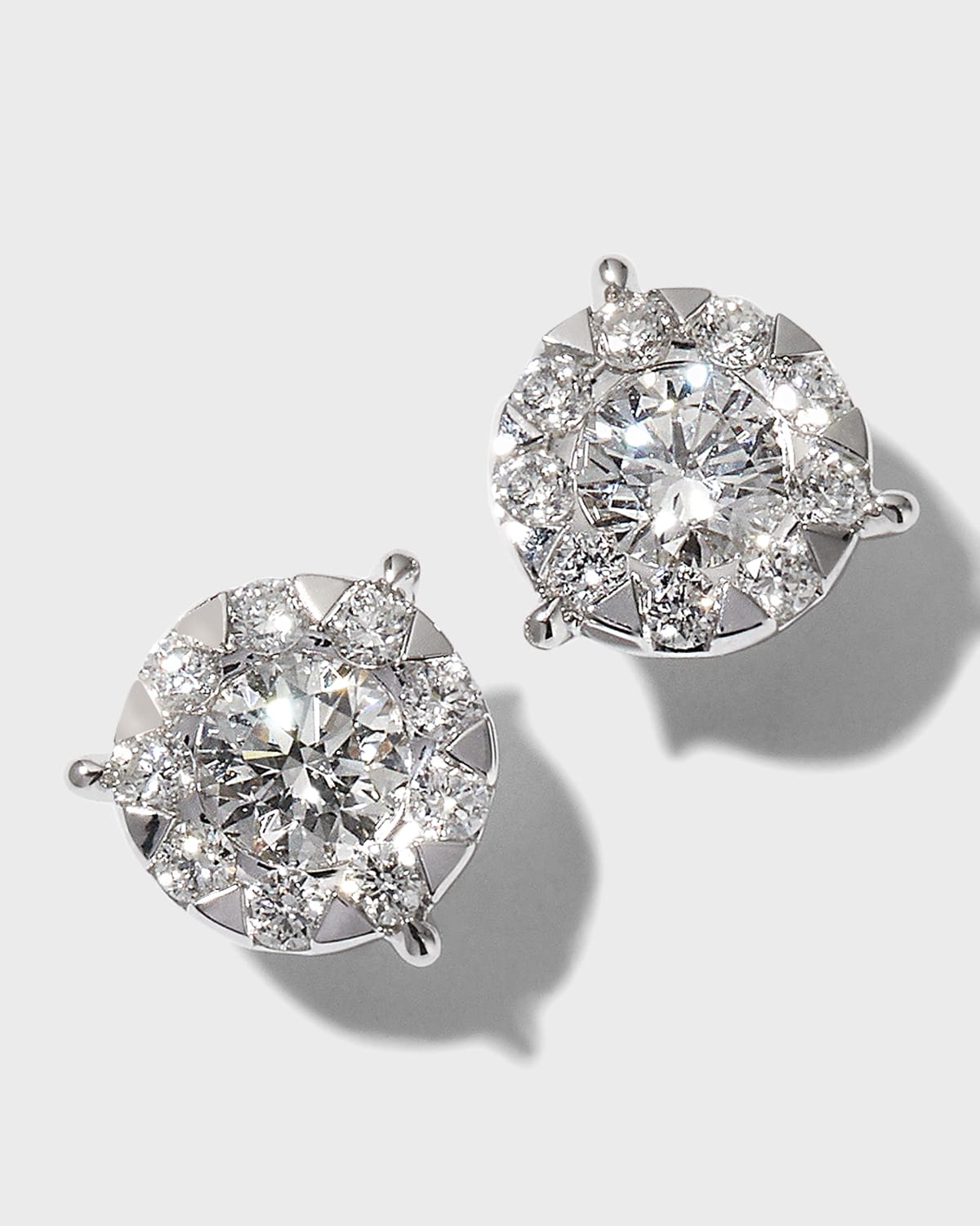 White Gold Diamond Bouquet Earrings