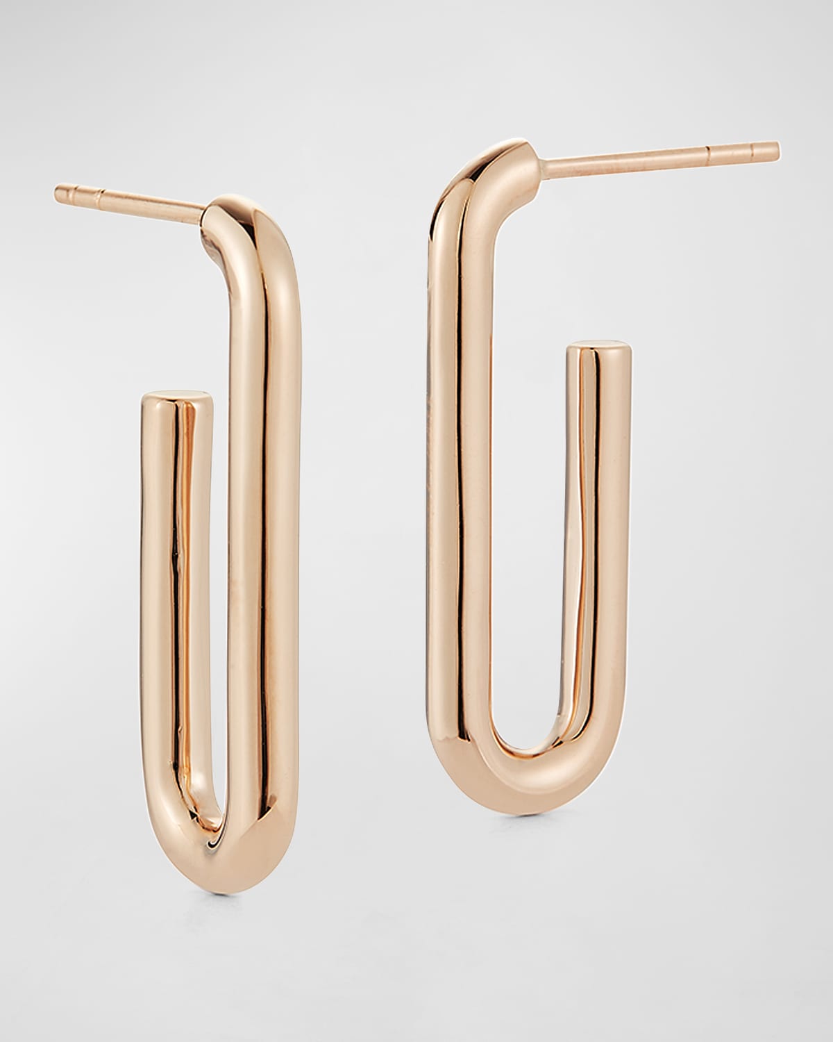 Walters Faith Saxon Rose Gold Plain Elongated Chain Link Earrings
