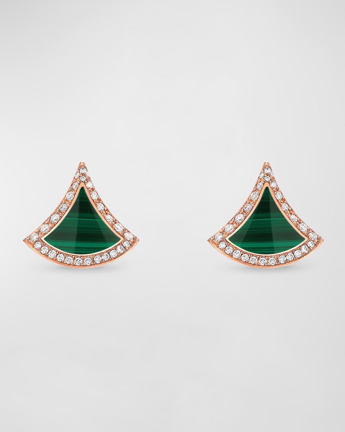 Divas Dream 18k Rose Gold Malachite and Diamond Earrings