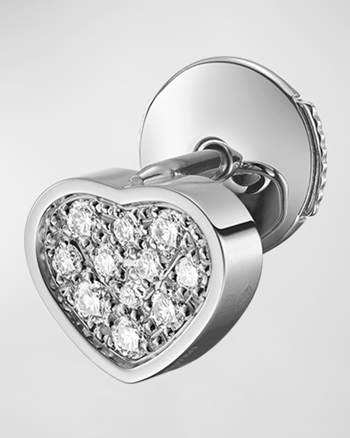 Happy Hearts 18K White Gold Diamond Earring, Single