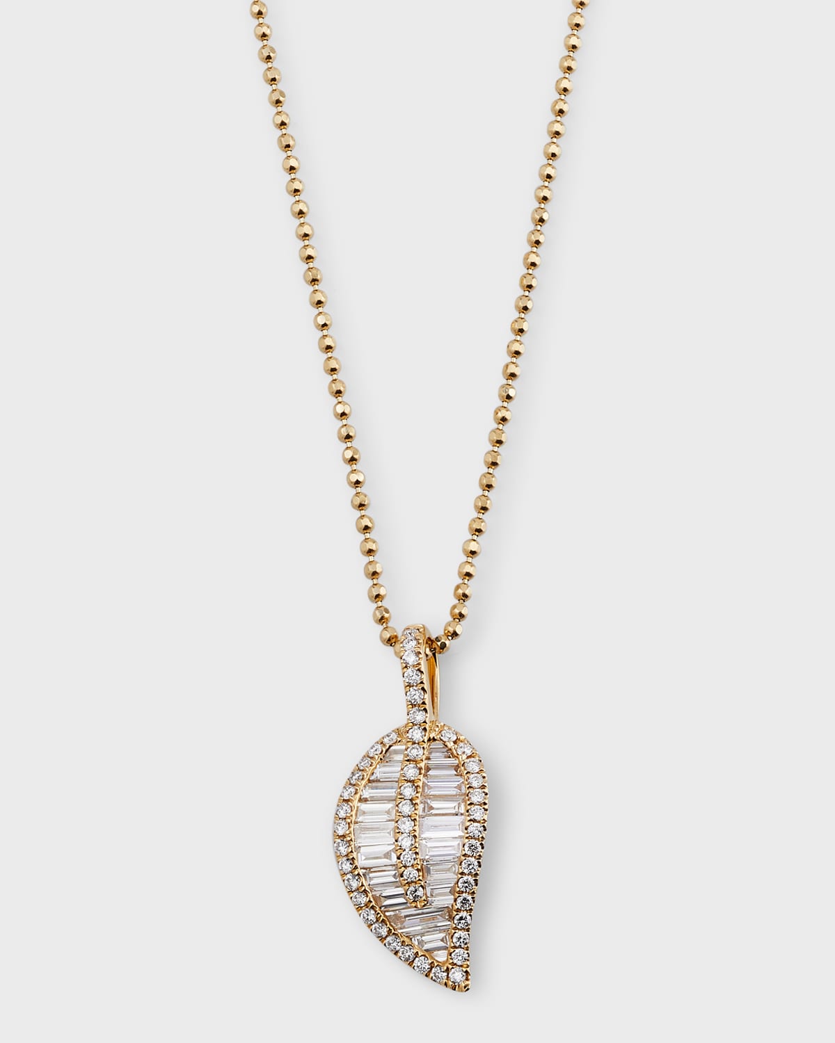 Shop Anita Ko Classic Diamond Leaf Pendant Necklace In 05 Yellow Gold