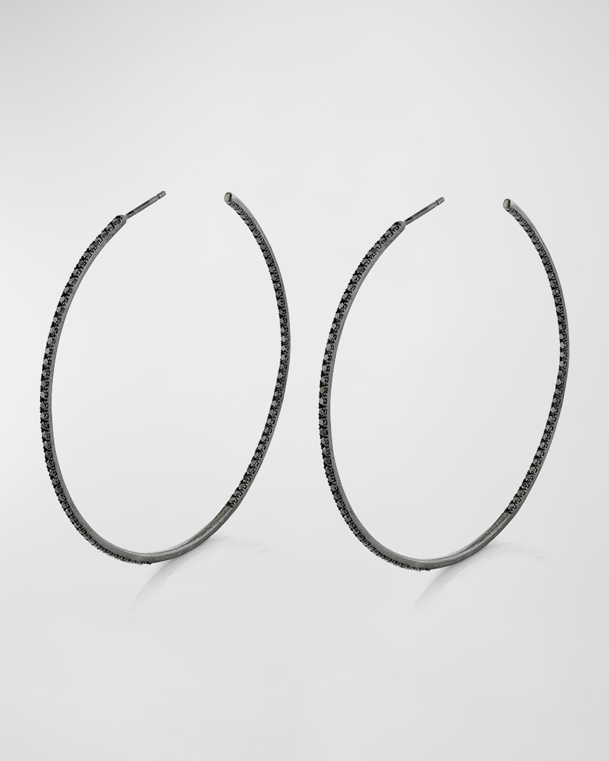 Inside-Out Black Diamond Hoop Earrings