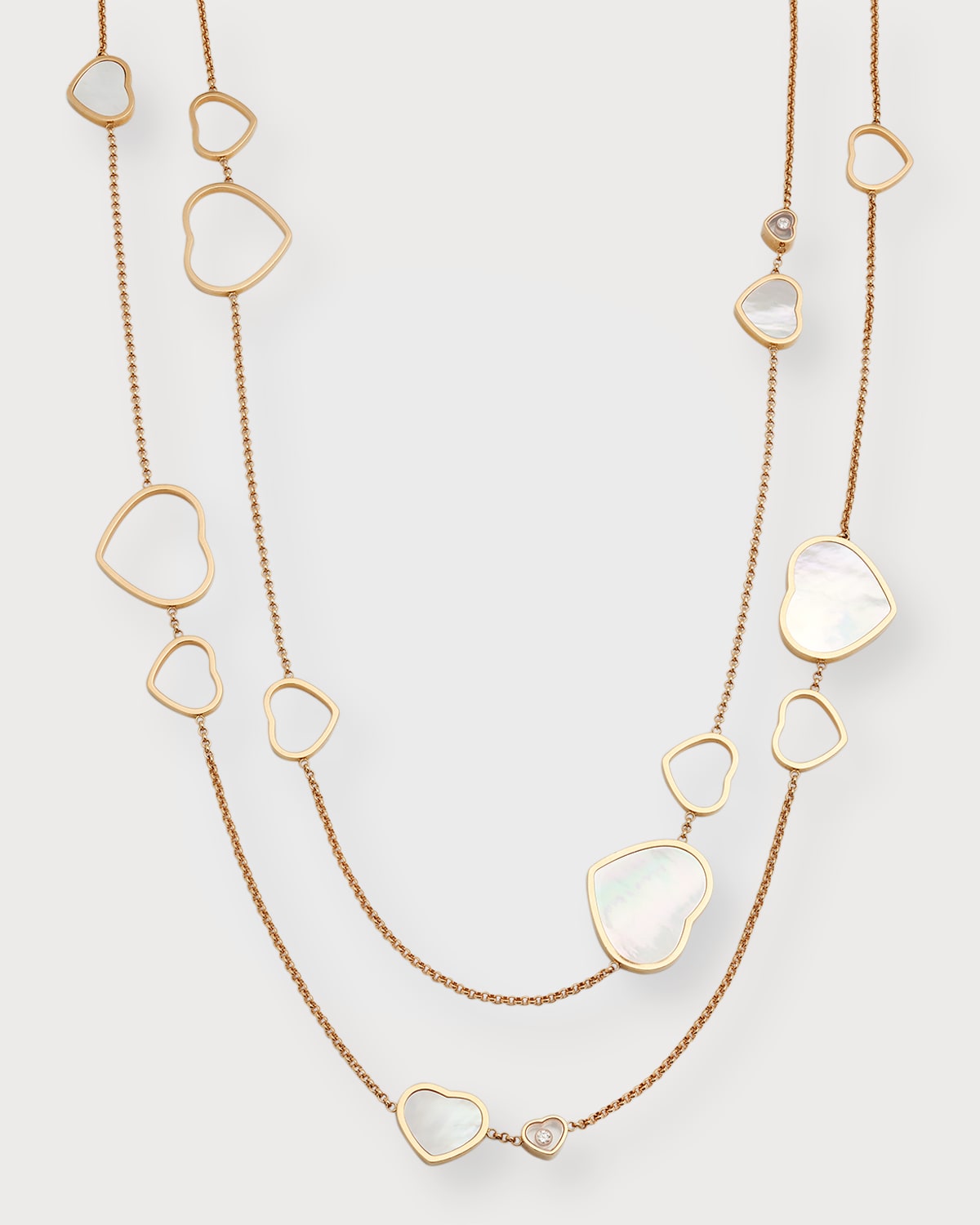 Happy Hearts 18K Rose Gold Mother-of-Pearl & Diamond Long Pendant Necklace