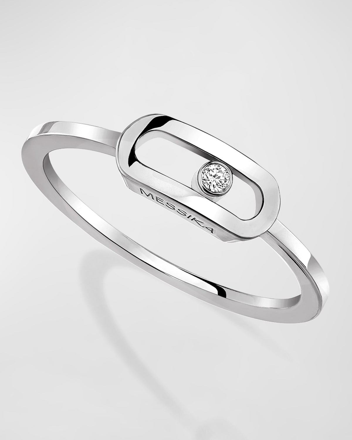 Shop Messika Move Uno 18k White Gold 1-diamond Ring In 10 White Gold