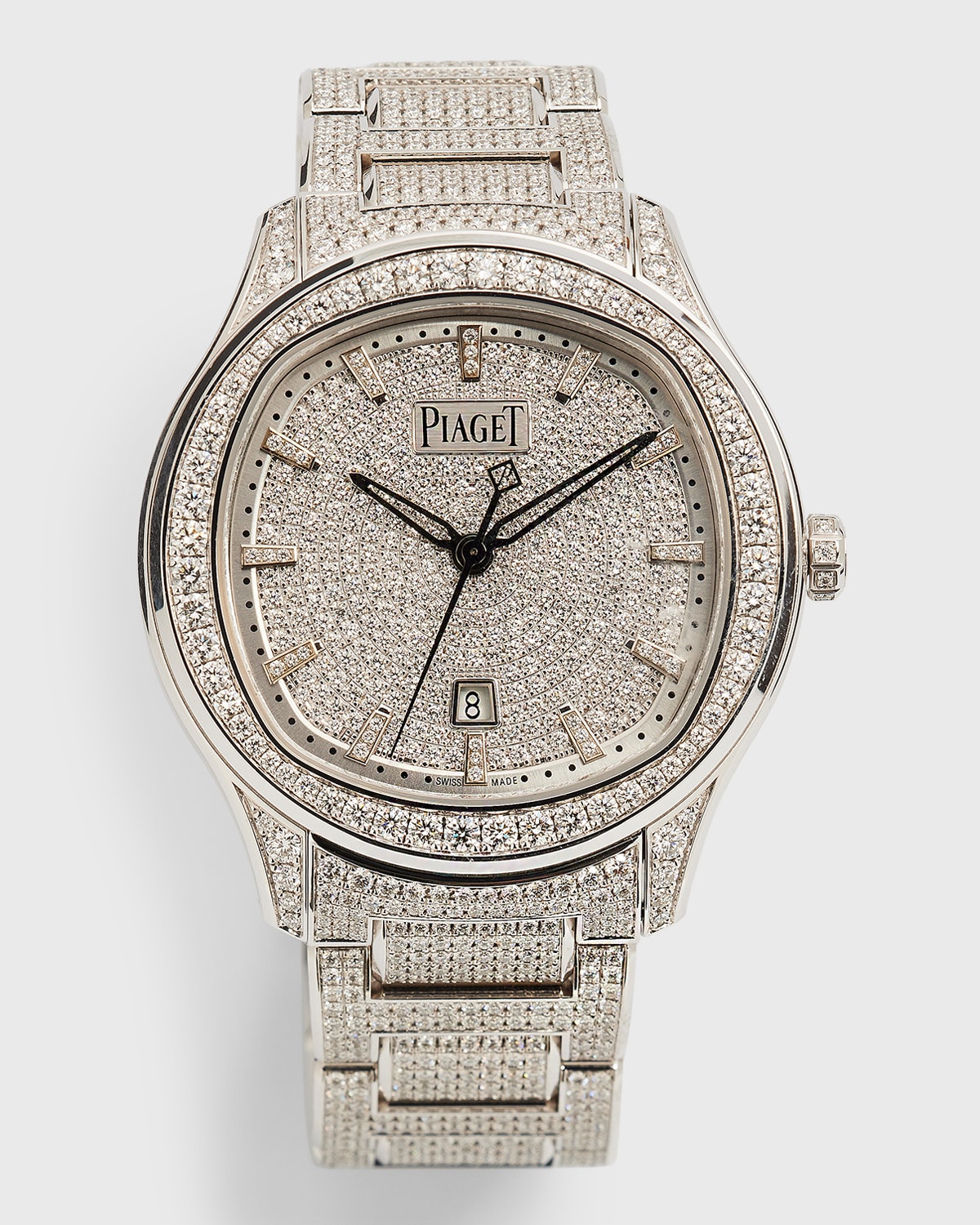 Piaget Polo Date 36mm 18k White Gold Diamond Watch