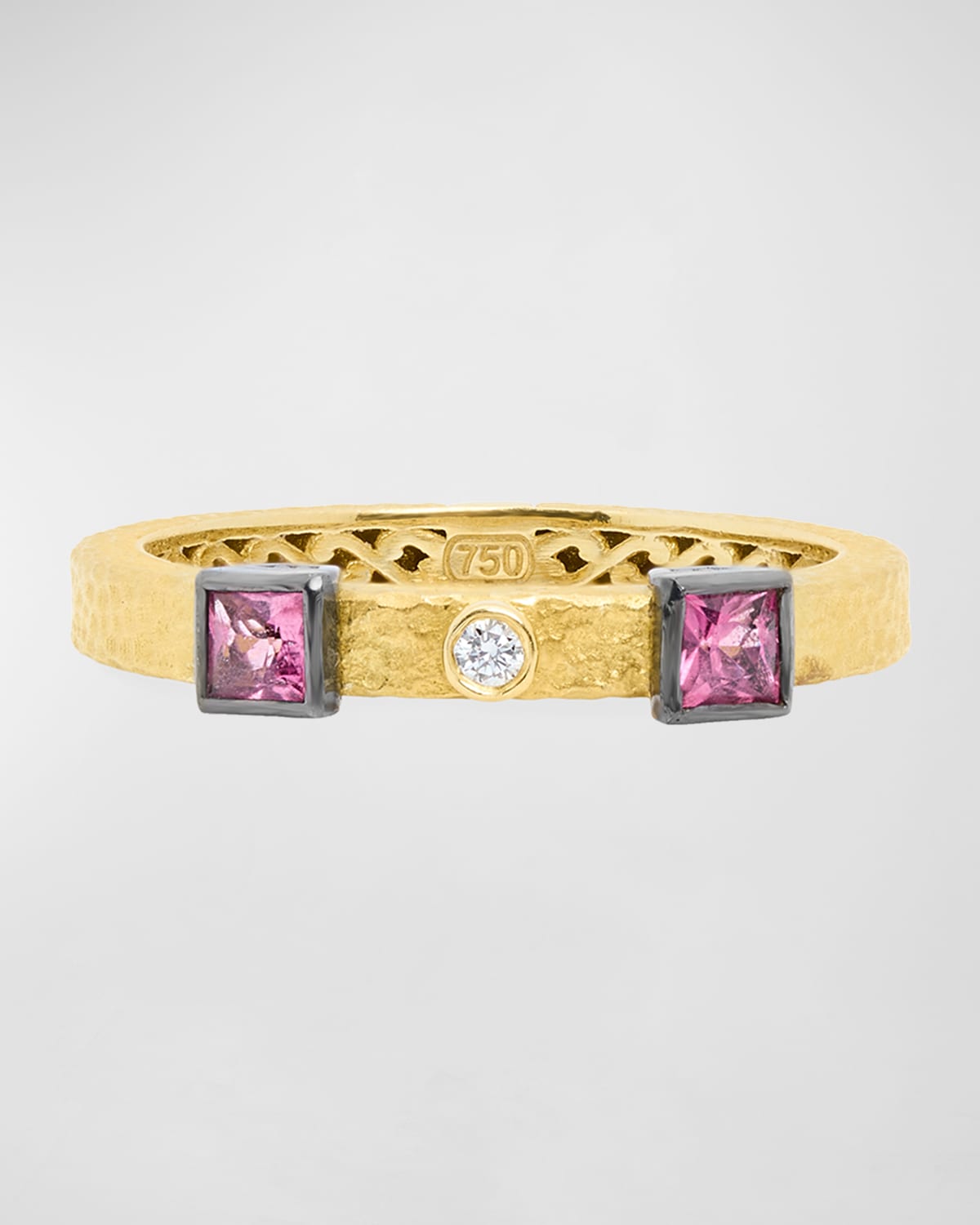 18k Pink Tourmaline & Diamond Ring, Size 7