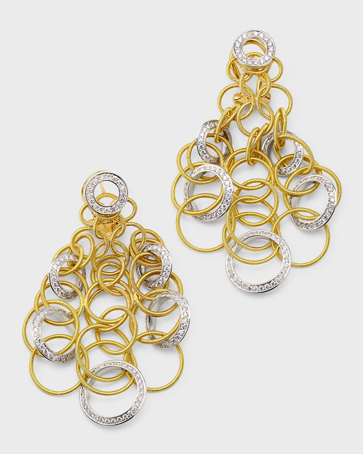 Buccellati 18K Two-Tone Gold Hawaii Diamond Earrings