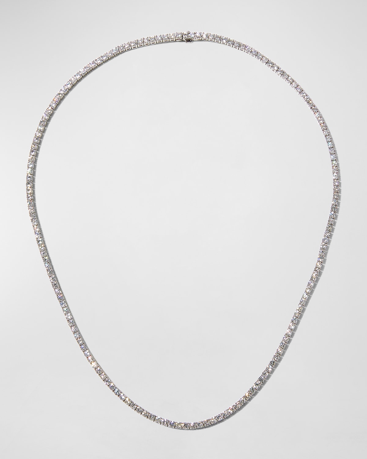 White Gold 4-Prong Diamond Line Necklace, 16.6"L, 8.0tcw