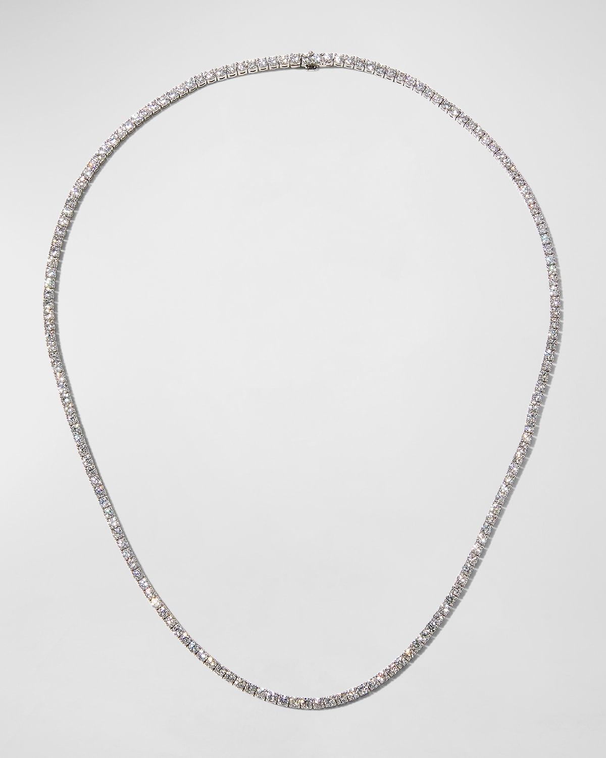 Memoire White Gold 4-Prong Diamond Line Necklace, 16.6"L, 8.0tcw