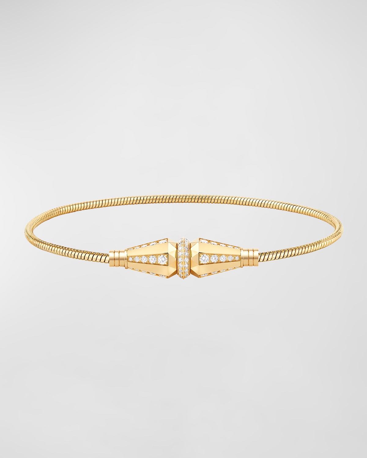 Jack de Boucheron Single-Wrap Diamond-Part Bracelet in Yellow Gold