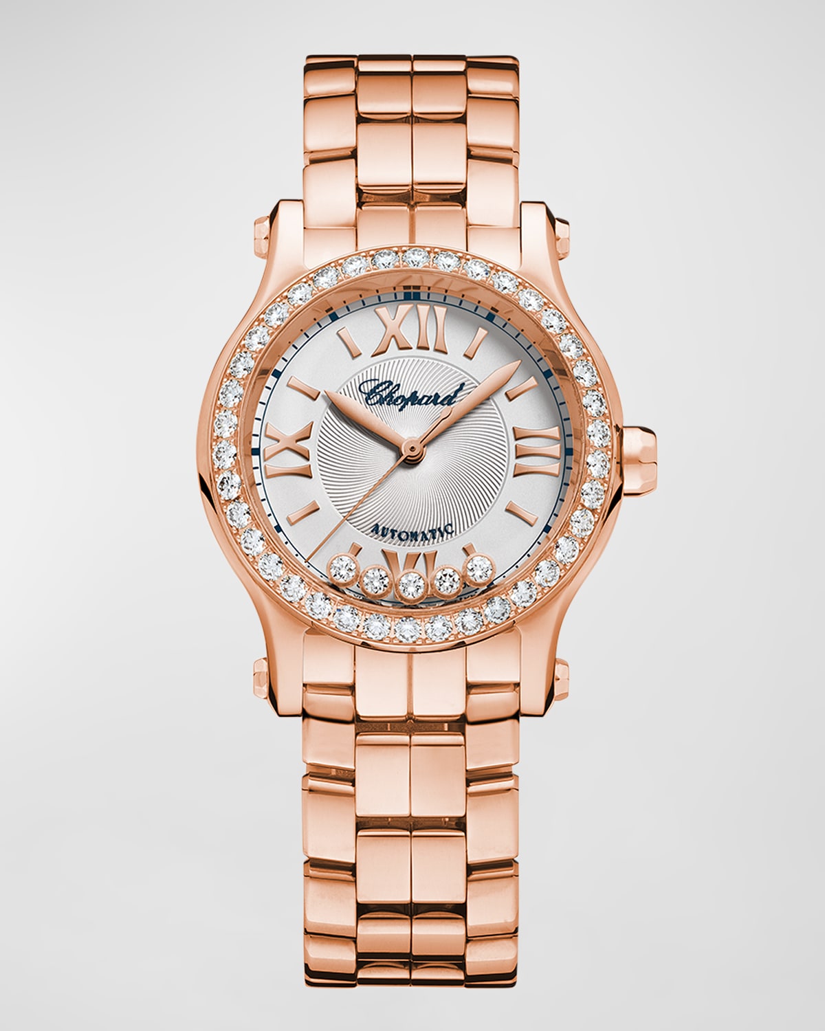 Happy Sport 18k Rose Gold Diamond Bracelet Watch