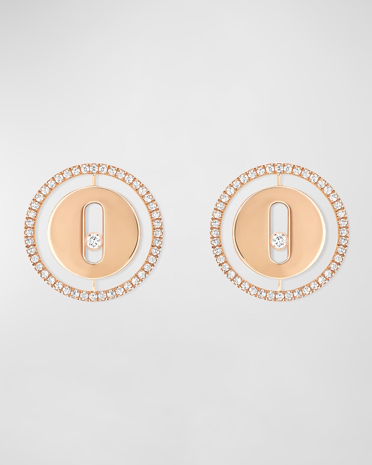 LUCKY MOVE 18K ROSE GOLD DIAMOND STUD EARRINGS