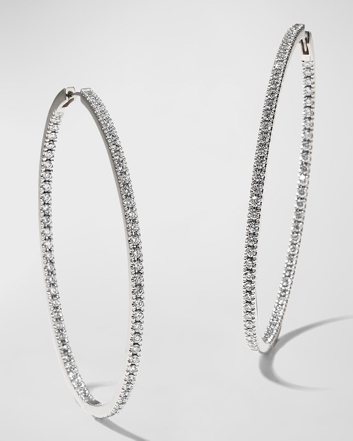 18K White Gold & Diamond Infinity Hoop Earrings, 2.0 tdcw