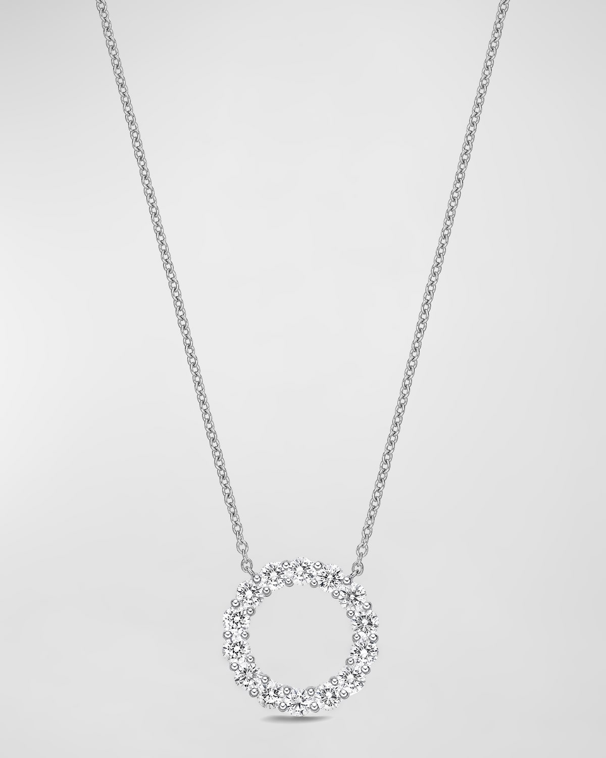 18k White Gold Diamond Circle Necklace