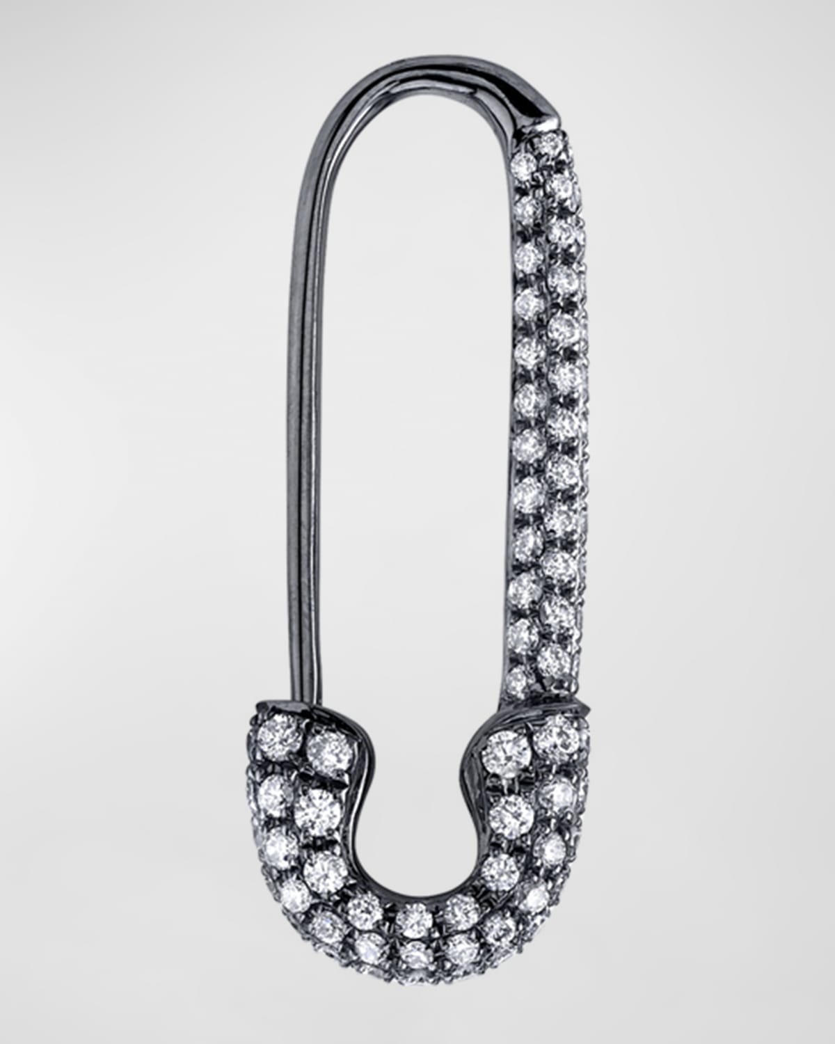 18k Diamond Safety Pin Earring, Single