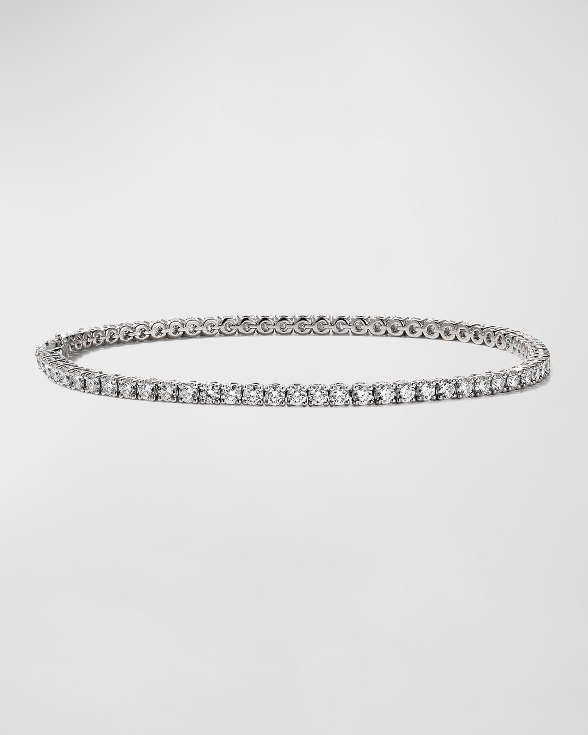 18k White Gold 71-Diamond Tennis Bracelet, 3.30tcw