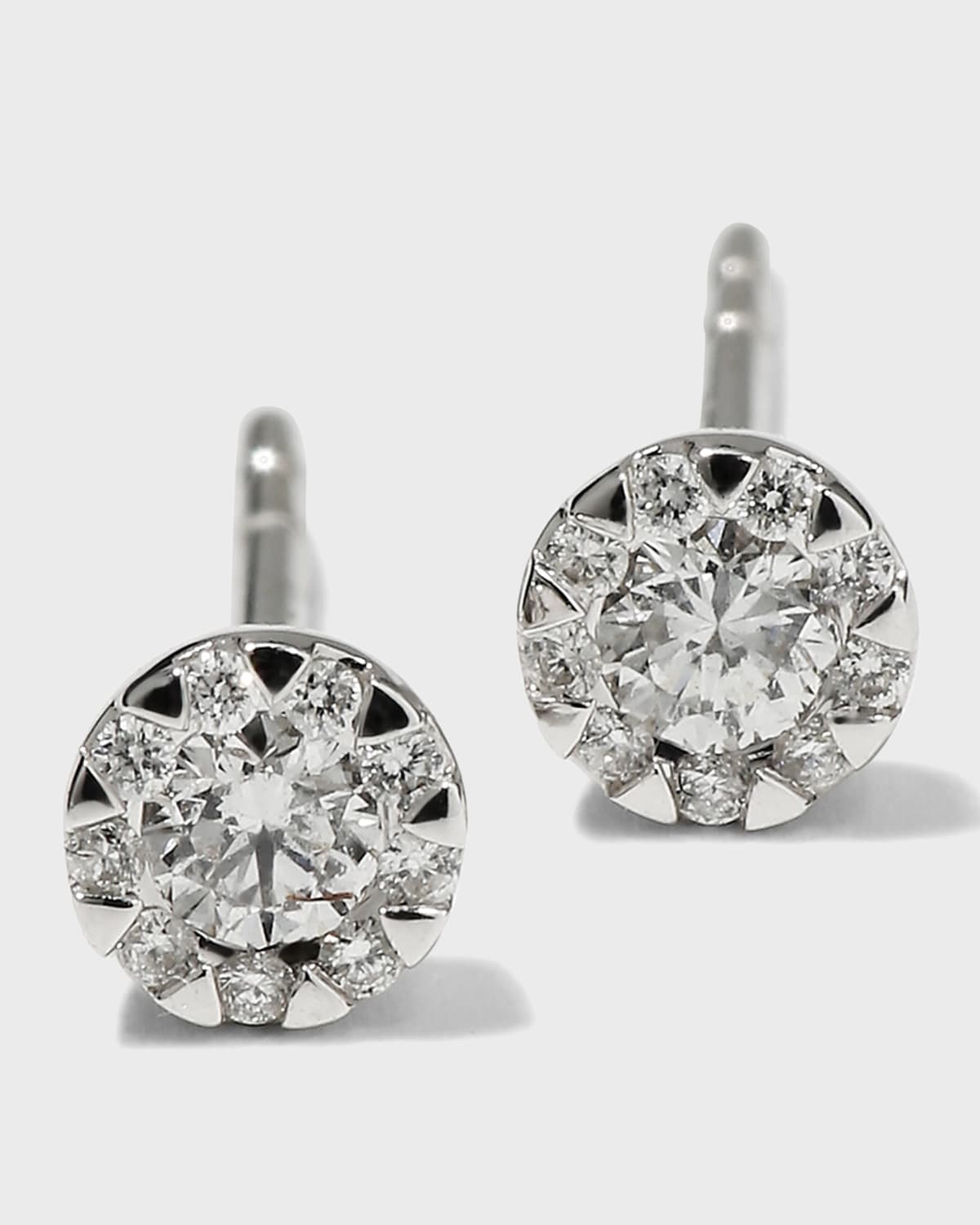 18k White Gold Diamond Bouquet Stud Earrings, 0.20tcw