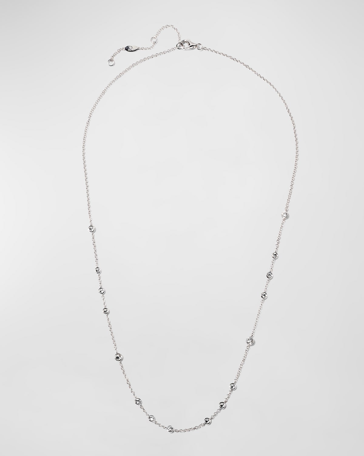 18k White Gold Dazzle By-the-Yard Diamond Necklace