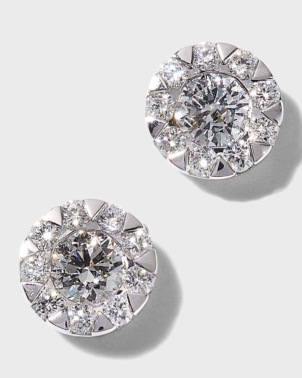 18k White Gold Diamond Bouquet Stud Earrings, 0.65tcw