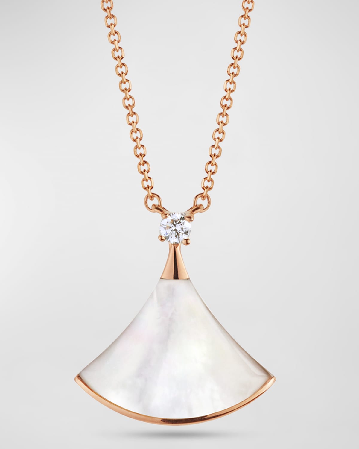 Divas' Dream Rose Gold Pendant Necklace with Mother-of-Pearl