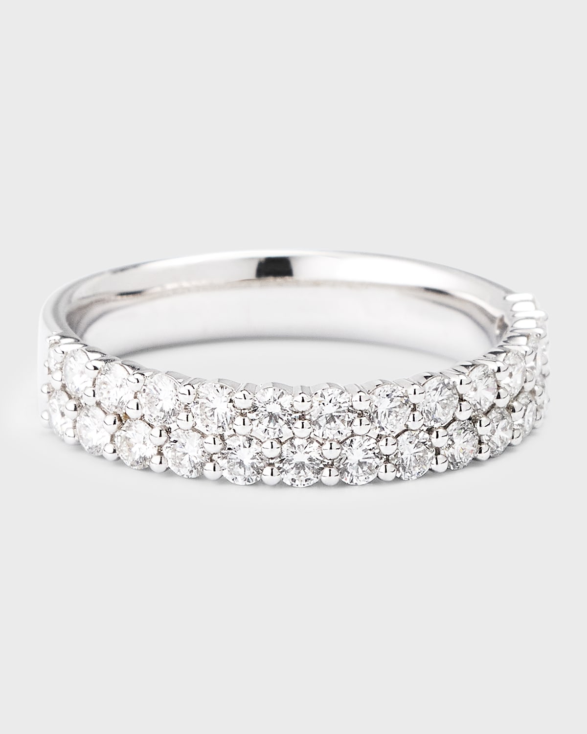 18K White Gold Paramount Diamond 2 Row Band, Size 8