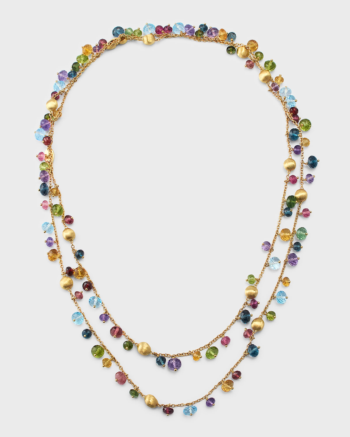 Marco Bicego 18k Yellow Gold Africa Long Necklace With Mixed Gems