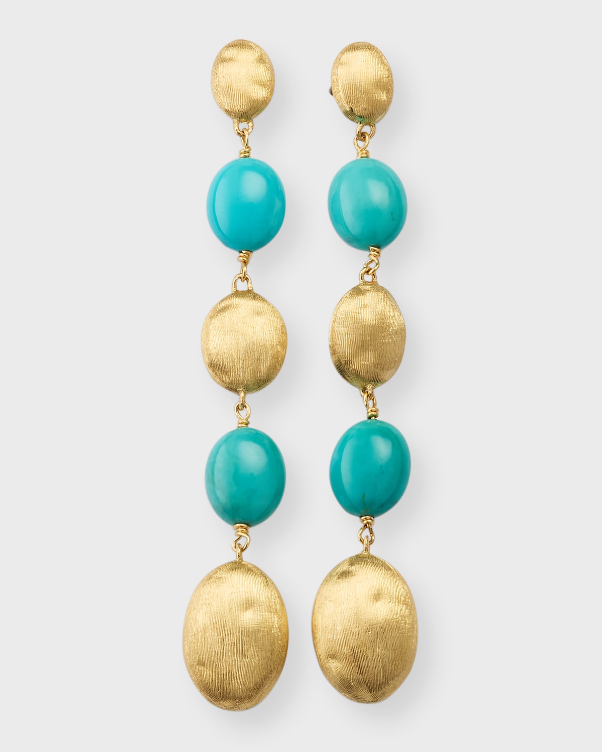 18K Yellow Gold Siviglia Turquoise Statement Earrings