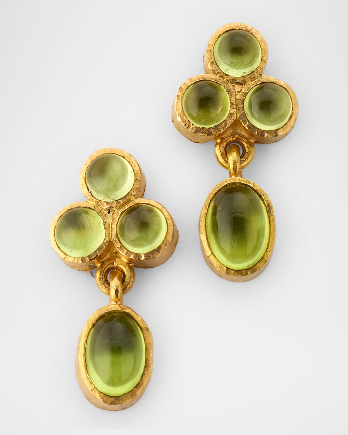 18K Medium Vertical Peridot Earrings