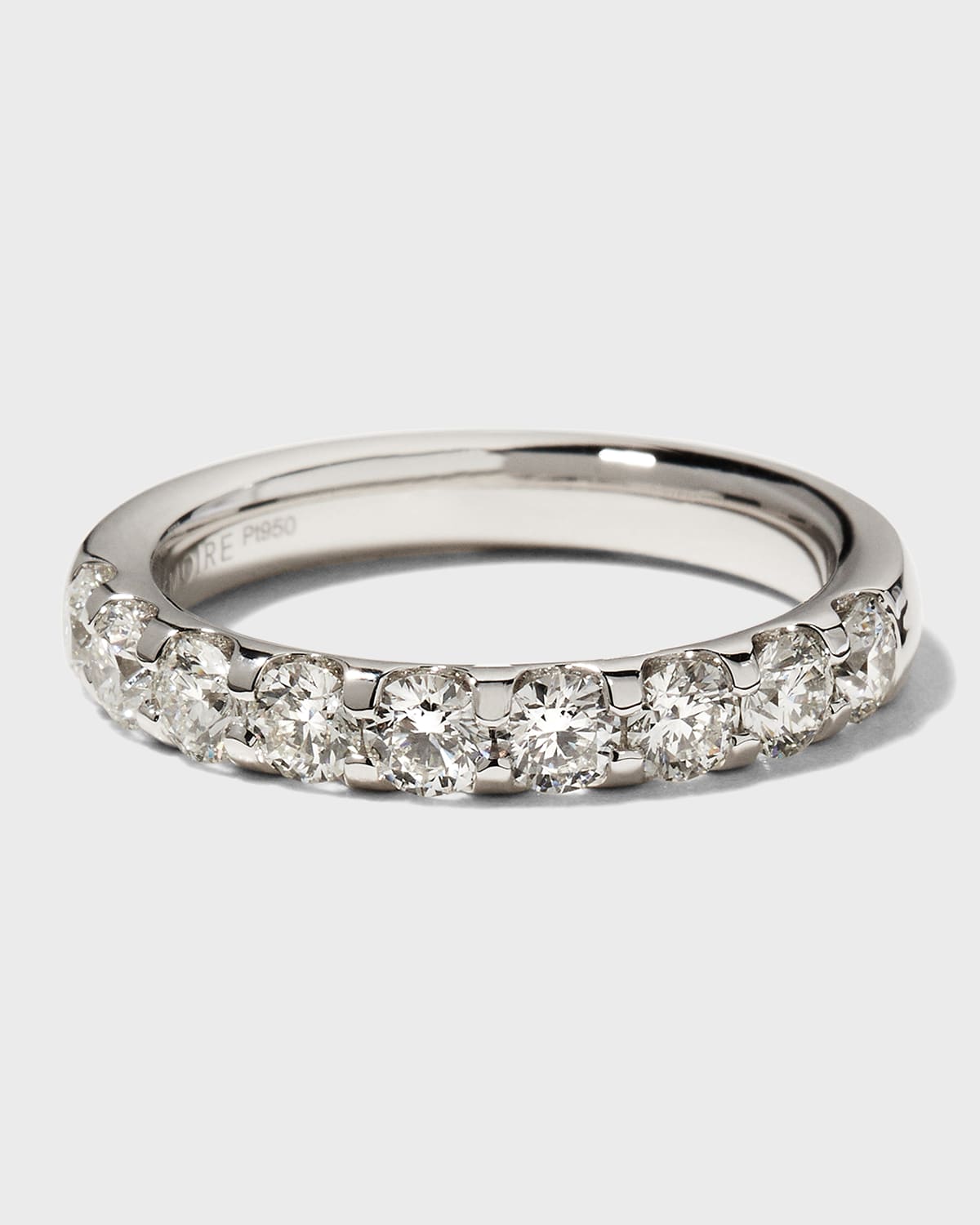 Platinum 9 Round Diamond Ring, Size 6, 1.00tcw