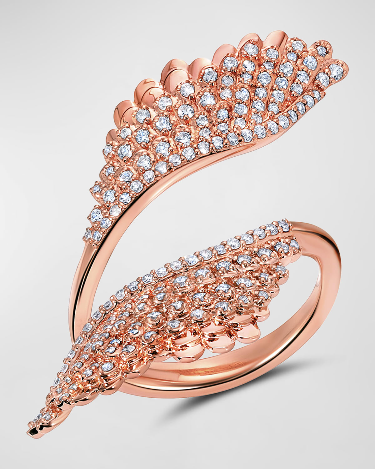18k Rose Gold Pluma Diamond Ring