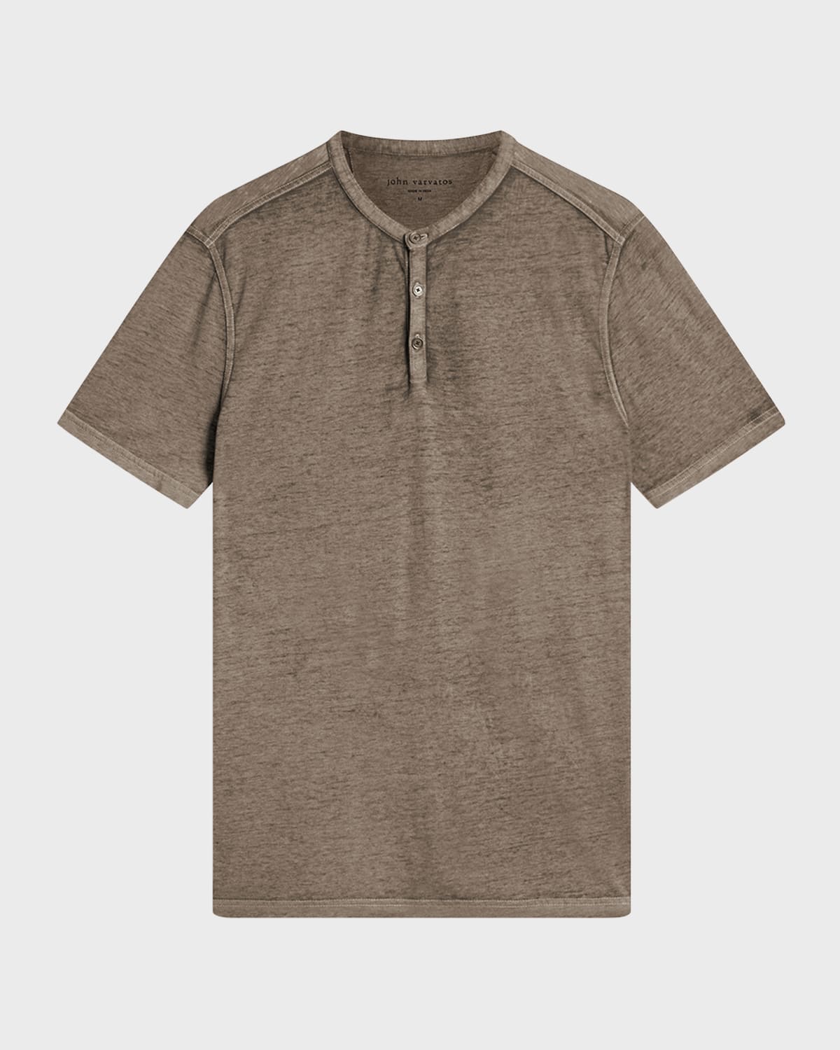 John Varvatos Duke Short Sleeve Slub Henley In Spruce