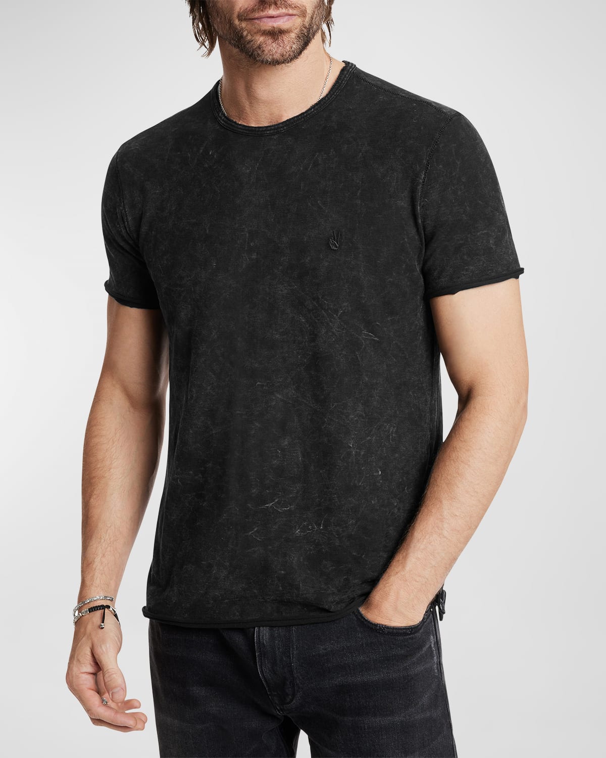 Shop John Varvatos Men's Mercier Patina Wash T-shirt In Black