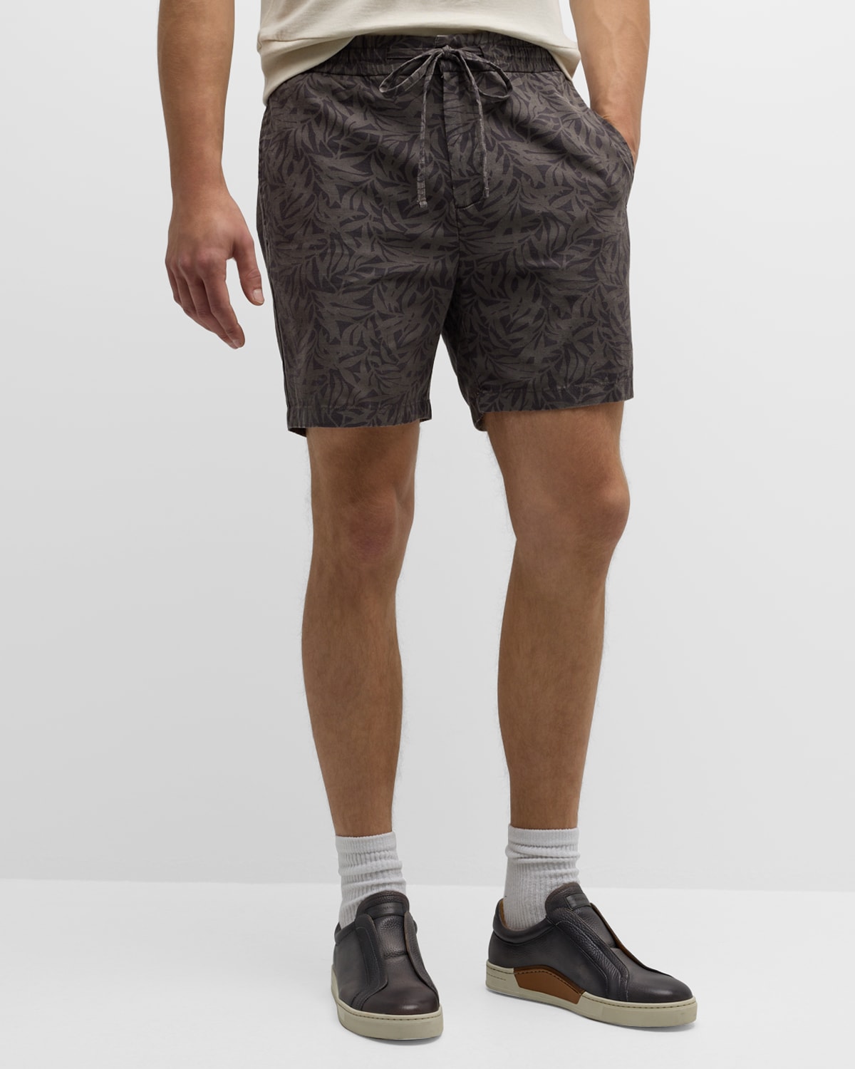 Shop John Varvatos Men's Daryl Drawstring Shorts In Licorice
