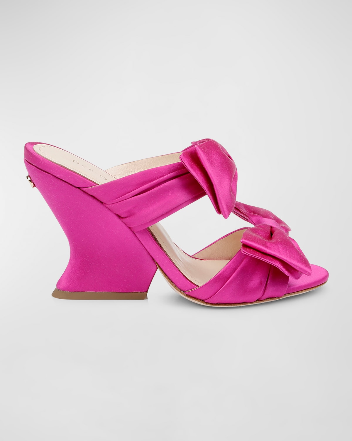 Shop Dee Ocleppo Burgundy Satin Bows Mule Sandals In Pink Satin