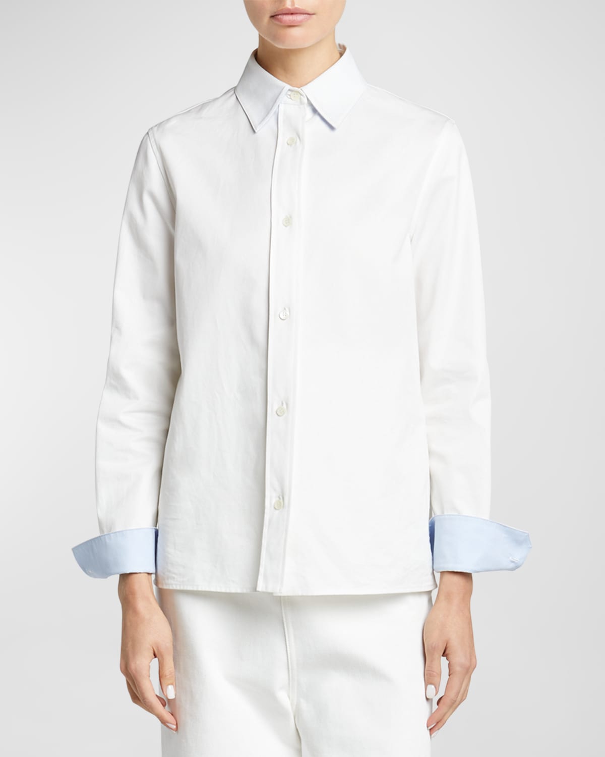 Shop Loewe Poplin Button Down Shirt In White