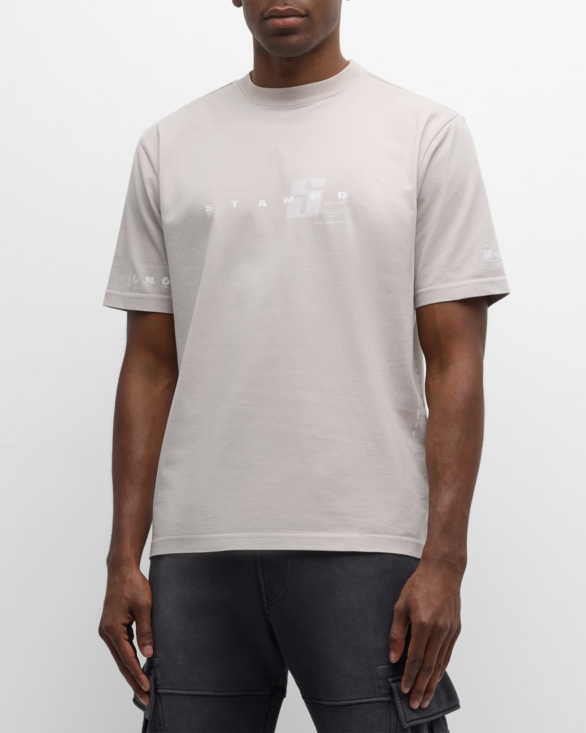Shop Stampd Men's Transit Logo T-shirt In Ash Grey
