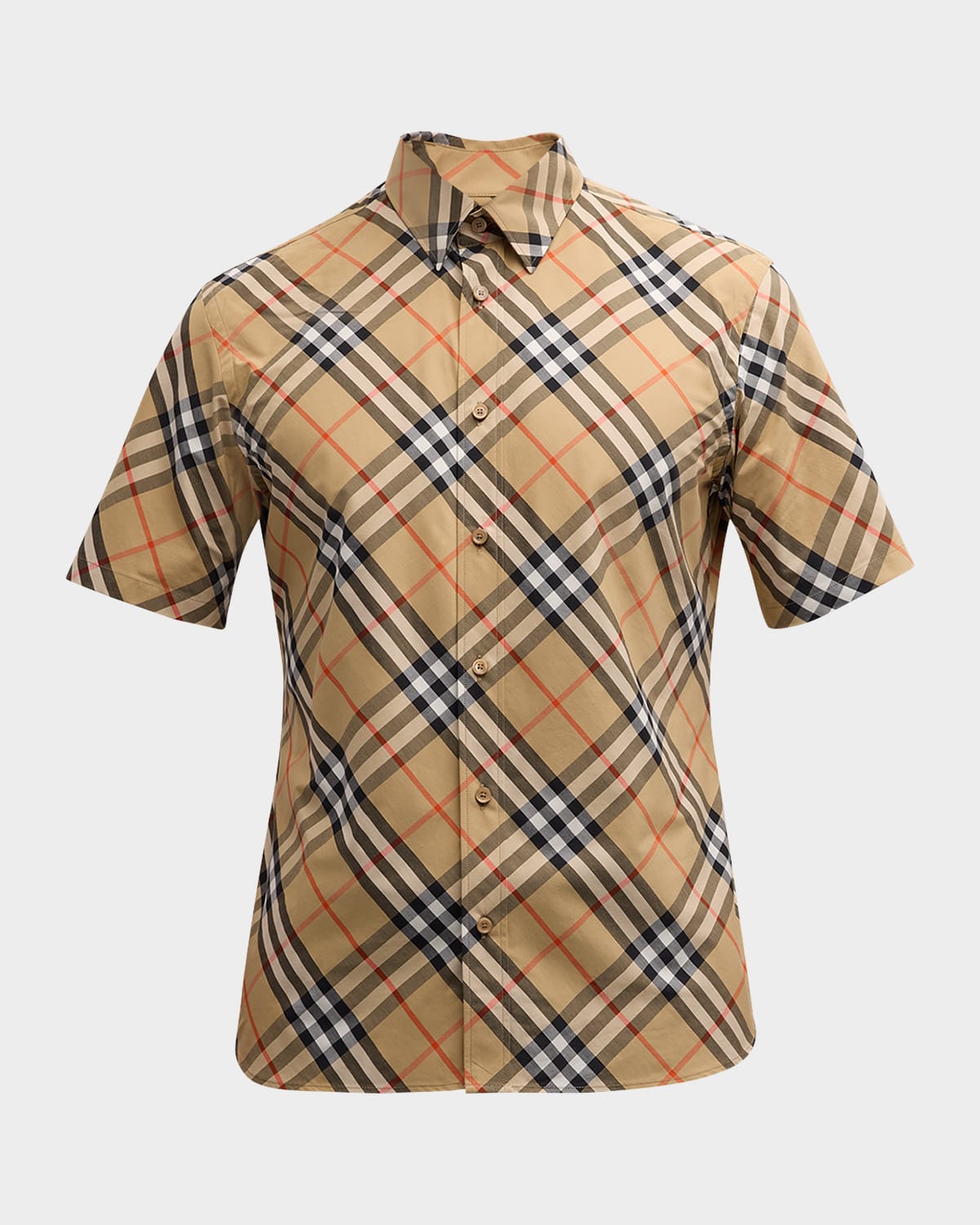 Shop Burberry Men's Vintage Check Sport Shirt In Sand Ip Check