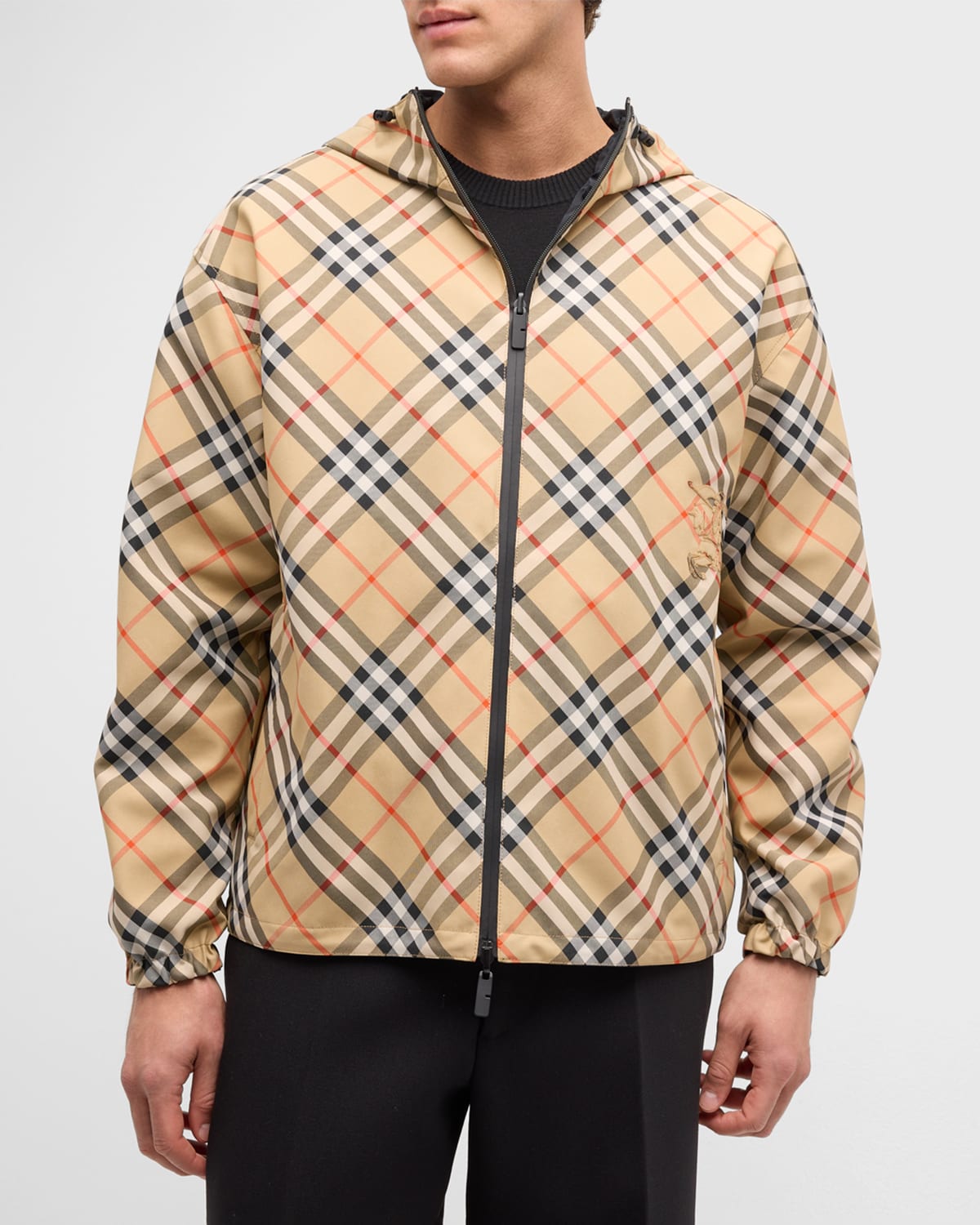 Burberry Men's Stretton Vintage Check Jacket In Sand Ip Check