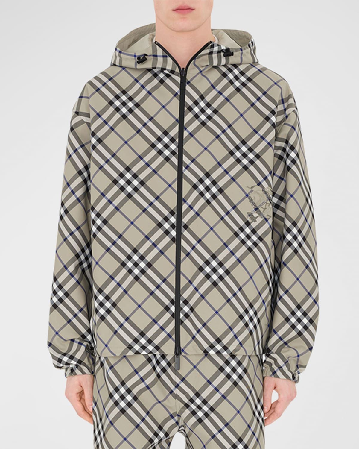 Shop Burberry Men's Lightweight Reversible Check Jacket In Lichen Ip Check