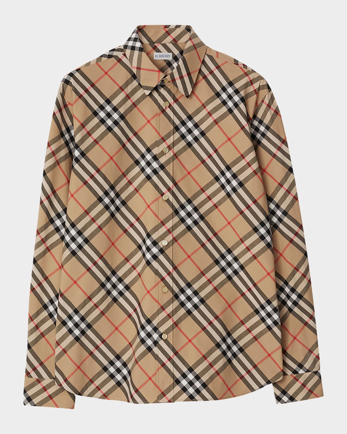 Shop Burberry Men's Daniel Check Sport Shirt In Sand Ip Check