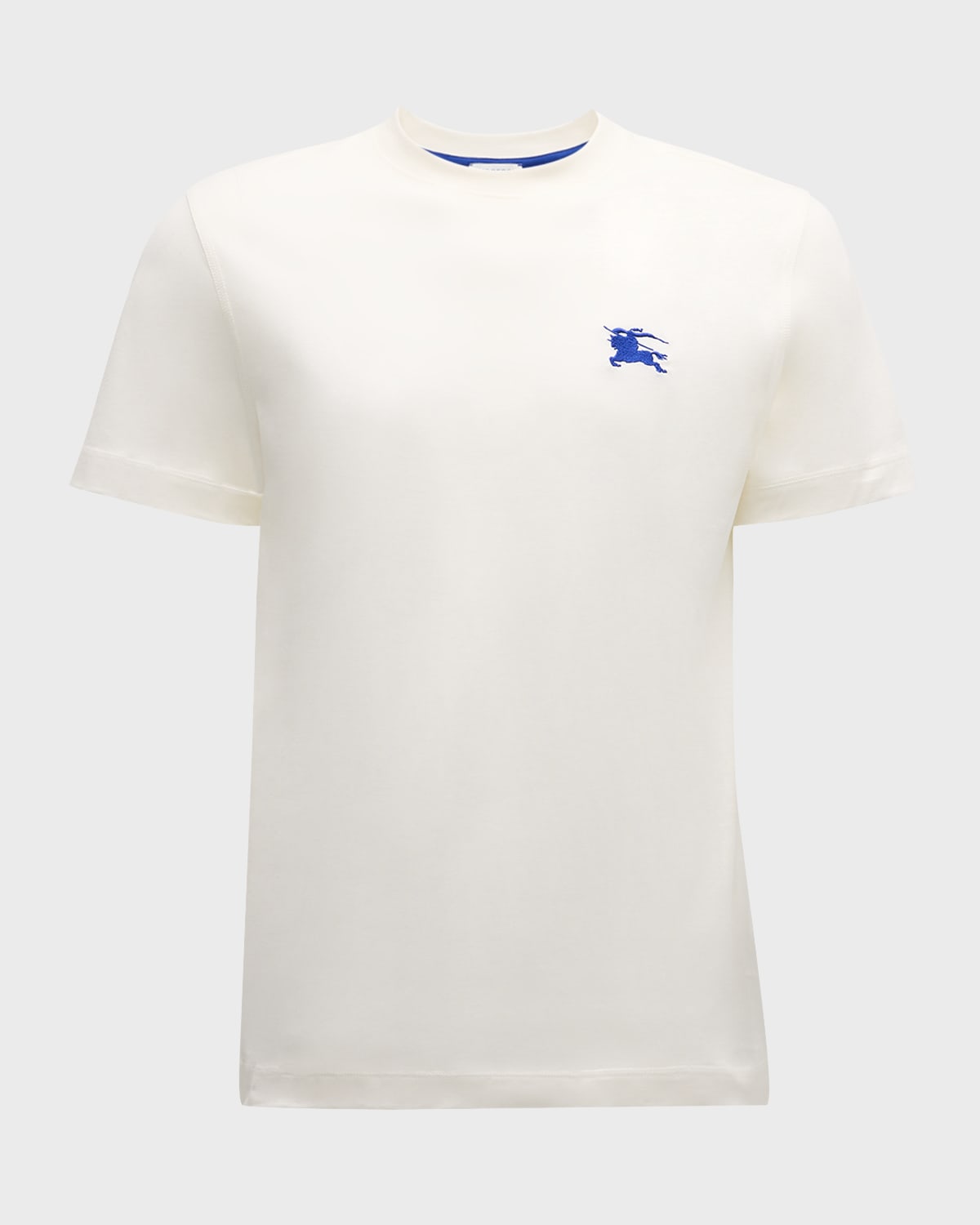 Burberry Mens Salt Ekd-embroidered Short-sleeve Cotton-jersey T-shirt In Salt