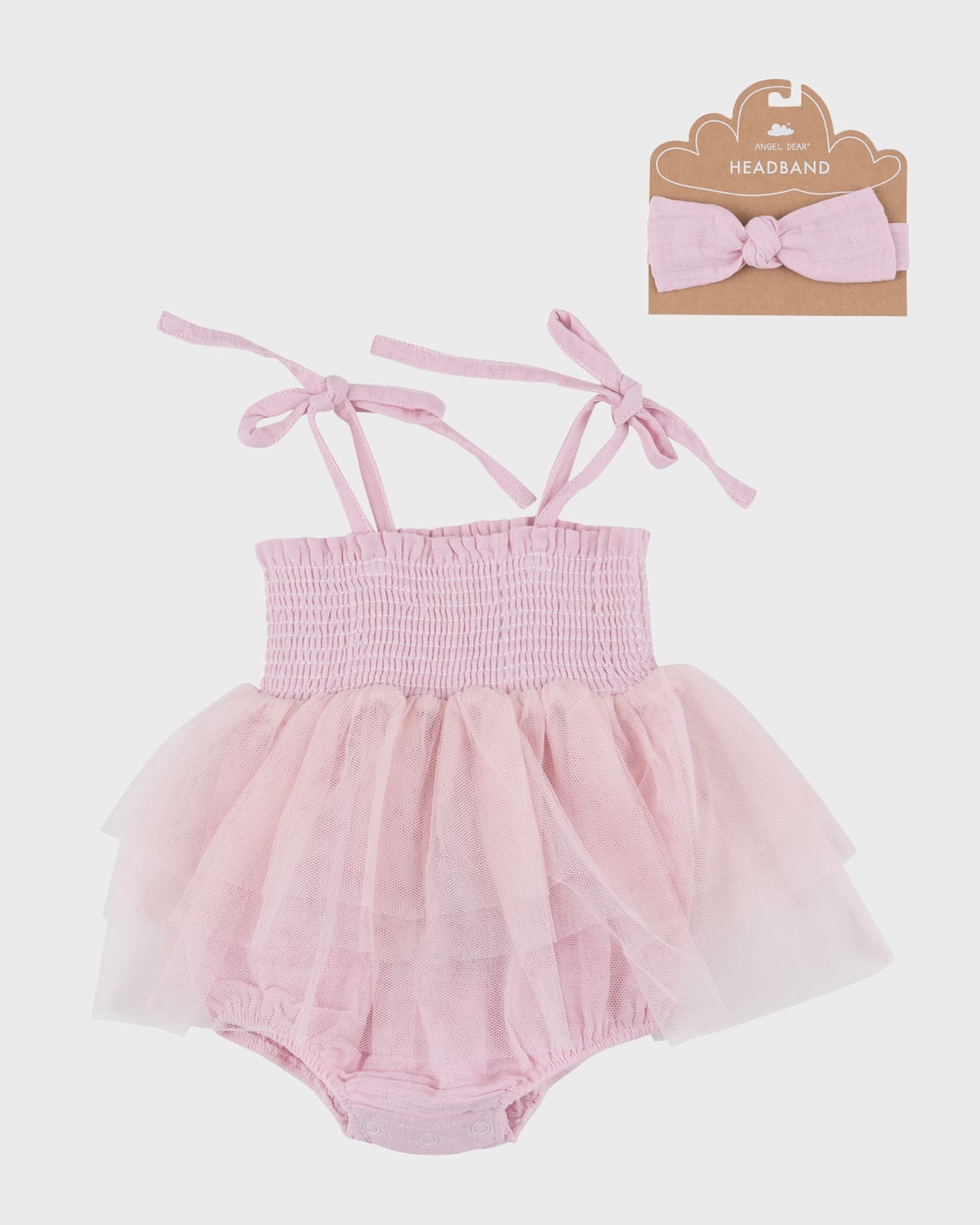 Angel Dear Kids' Girl's Ballet Tutu Bubble Romper And Headband In Ballet Pink